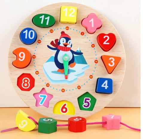 Kids Wooden Xylophone Clock Caterpillar Geometric Stacking Board Clearance Sale 3 Years + - Little Kooma