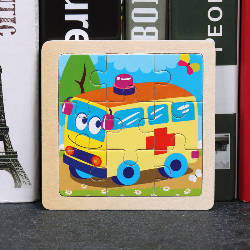 Toddler Animal Vehicle Puzzles Educational Montessori Puzzles Toys Clearance Sale 3 Years + - Little Kooma