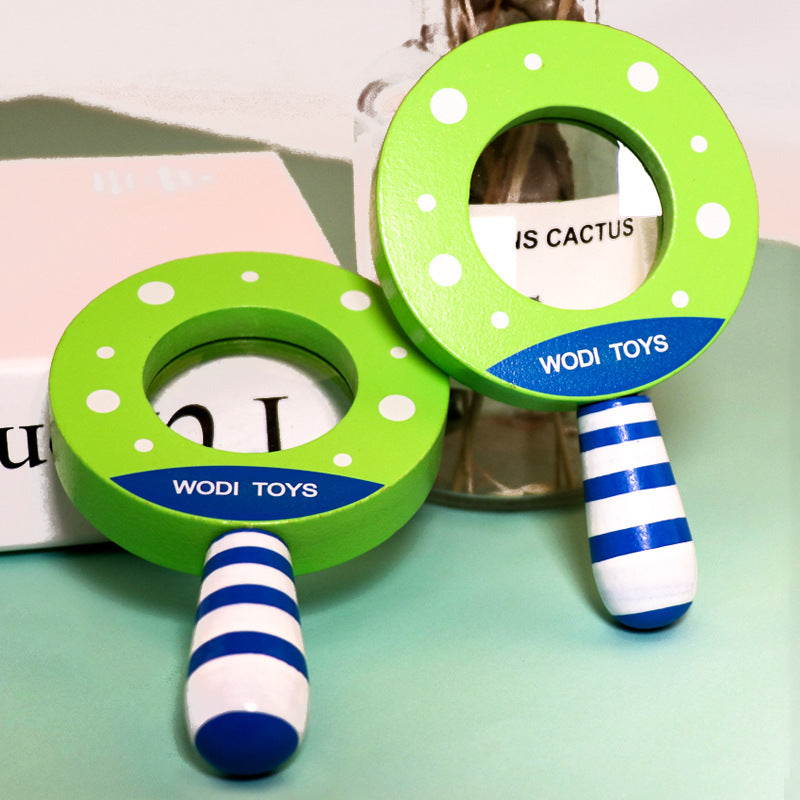 Kids Montessori Wooden Magnifying Glass Toy Clearance Sale 3 Years + - Little Kooma