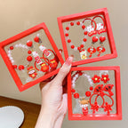 Chinese New Year CNY Red Kids Girl's Hair Accessories Bracelets Ear Clips Set - Little Kooma