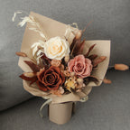 Roses Carnation Preserved Flowers Hand Bouquet Eternal Flowers For Mum Baby Shower Gift - Little Kooma