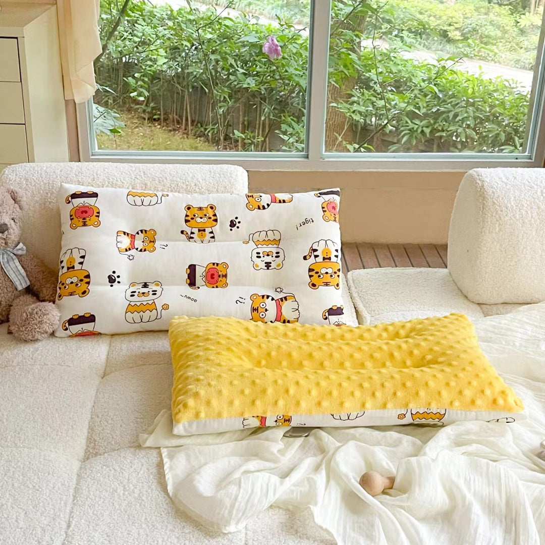 Baby Kids Double-sided Soothing Dotted Velvet Pillow - Little Kooma