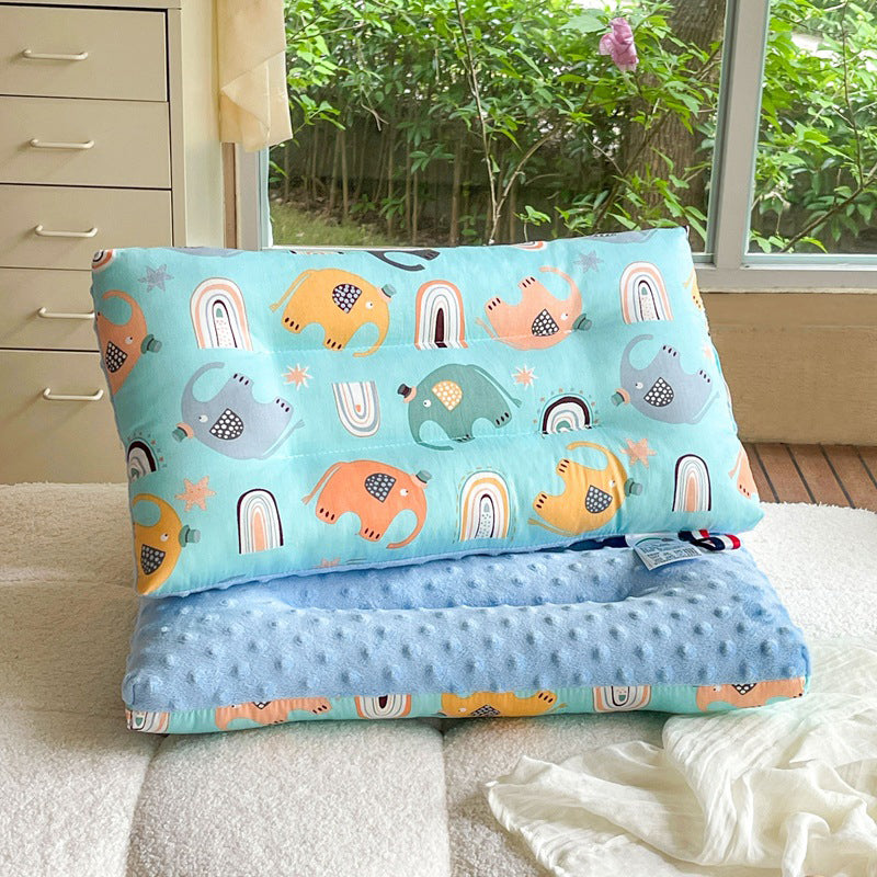 Baby Kids Double-sided Soothing Dotted Velvet Pillow - Little Kooma