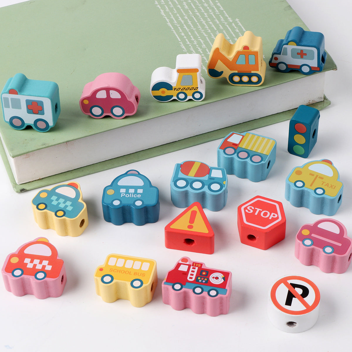 Kids Montessori Wooden Bead Stringing Toy Clearance Sale 3 Years +