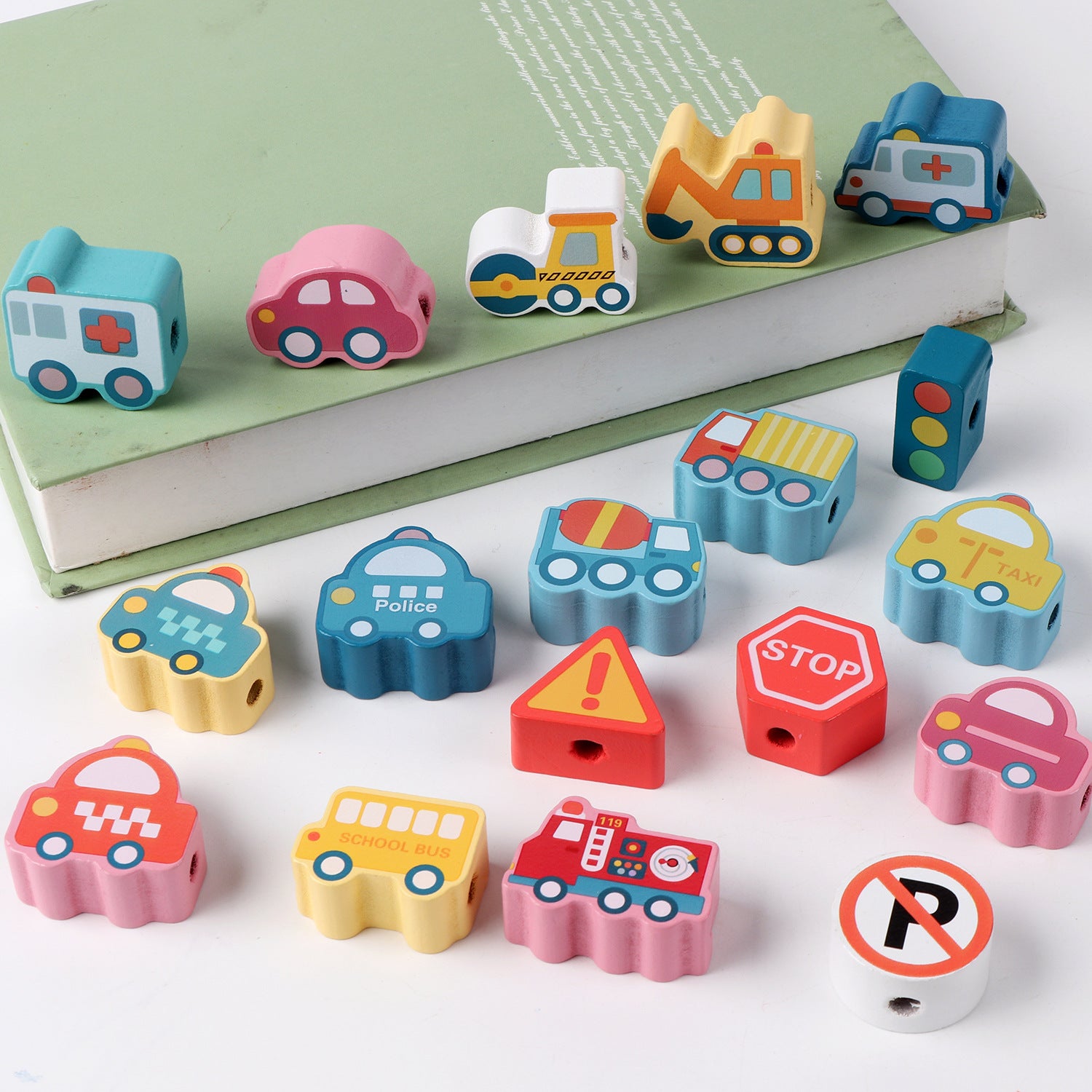 Kids Montessori Wooden Bead Stringing Toy Clearance Sale 3 Years +