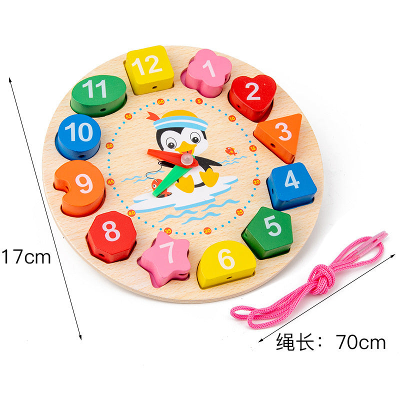 Kids Wooden Xylophone Clock Caterpillar Geometric Stacking Board Clearance Sale 3 Years +