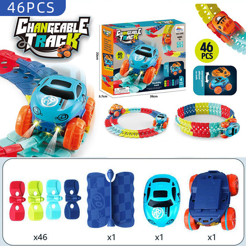 Puzzle Toy Multi-track Building Blocks Roller Coaster Kids Toys Racing Vehicle Rail Car - Little Kooma