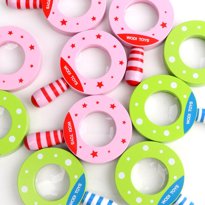 Kids Montessori Wooden Magnifying Glass Toy Clearance Sale 3 Years +