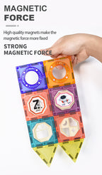 Baby & Kids Magnetic Tiles Building Blocks Set Early Educational Toy w LED Light 3 Years + - Little Kooma