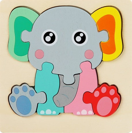 Wooden Toddler Animal Vehicle Puzzles w Handles Educational Montessori Puzzles Toys