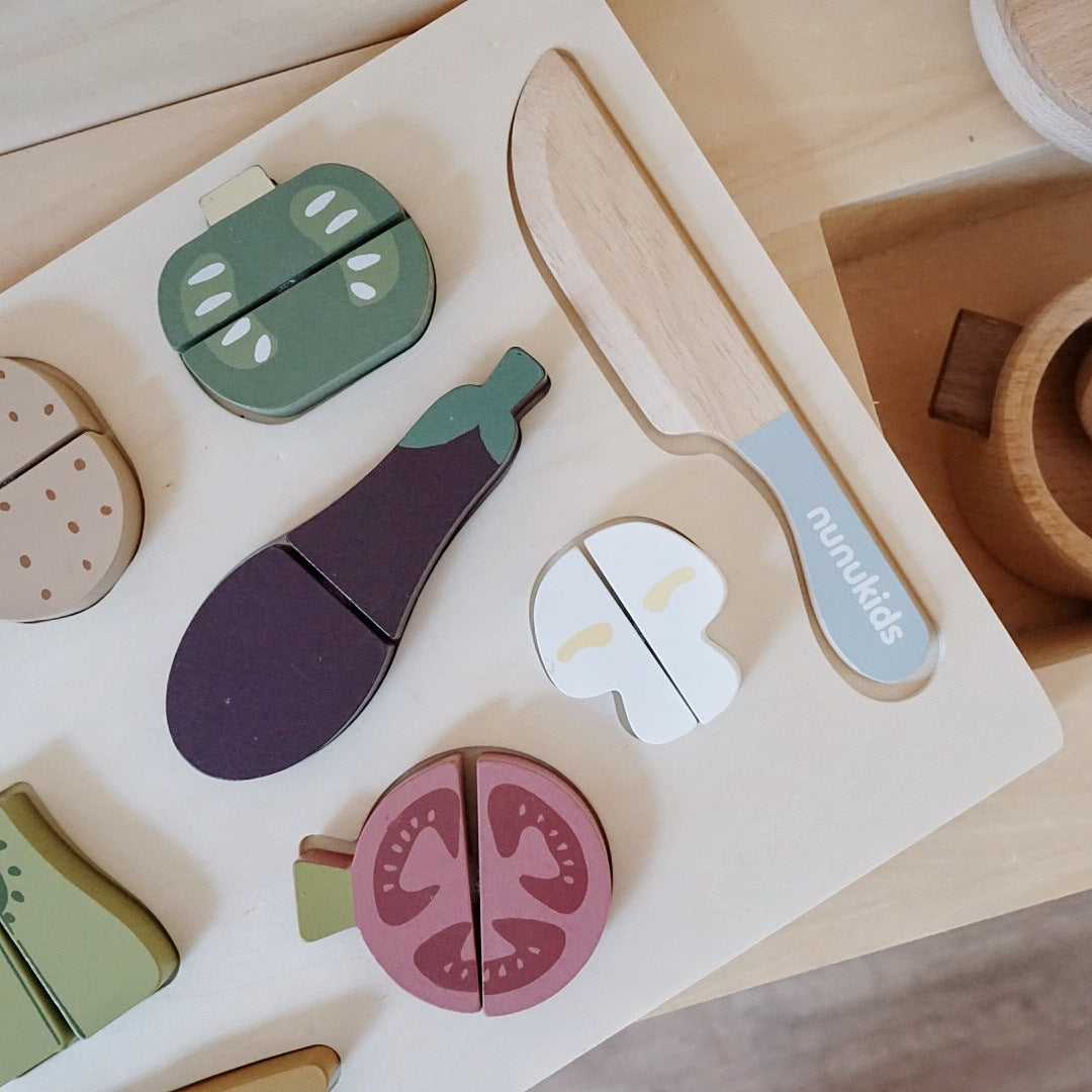 Kids Flat Veggie Cutting Toy Set Clearance Sale 3 Years + - Little Kooma