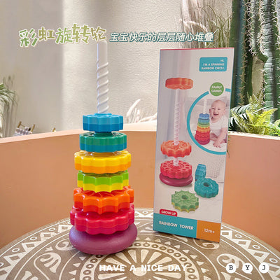 Rainbow Tower Stacking Toys Clearance Sale 12 Months + - Little Kooma