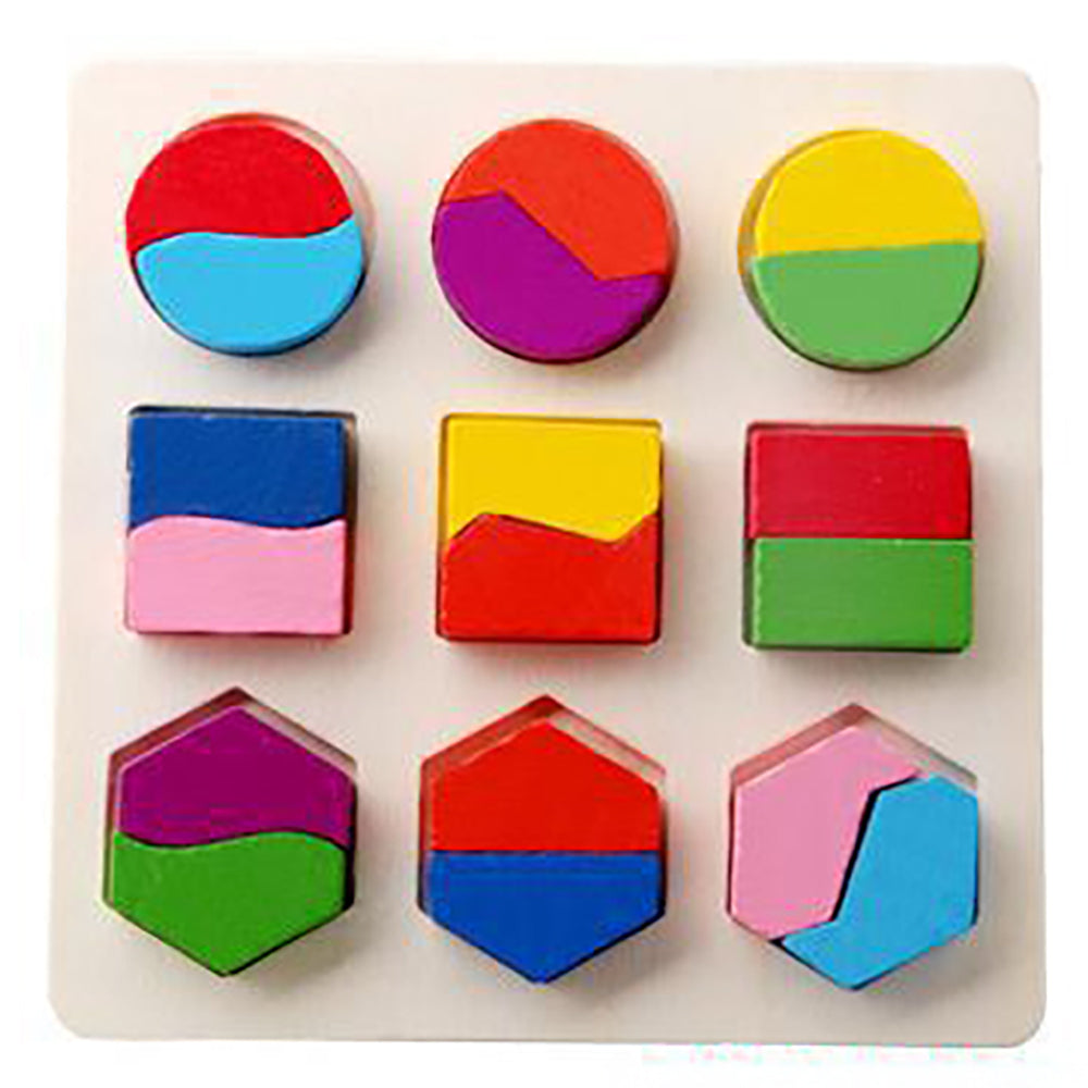 Wooden Geometric Shape Puzzle Board Educational Montessori Puzzles Toys Clearance Sale 3 Years + - Little Kooma