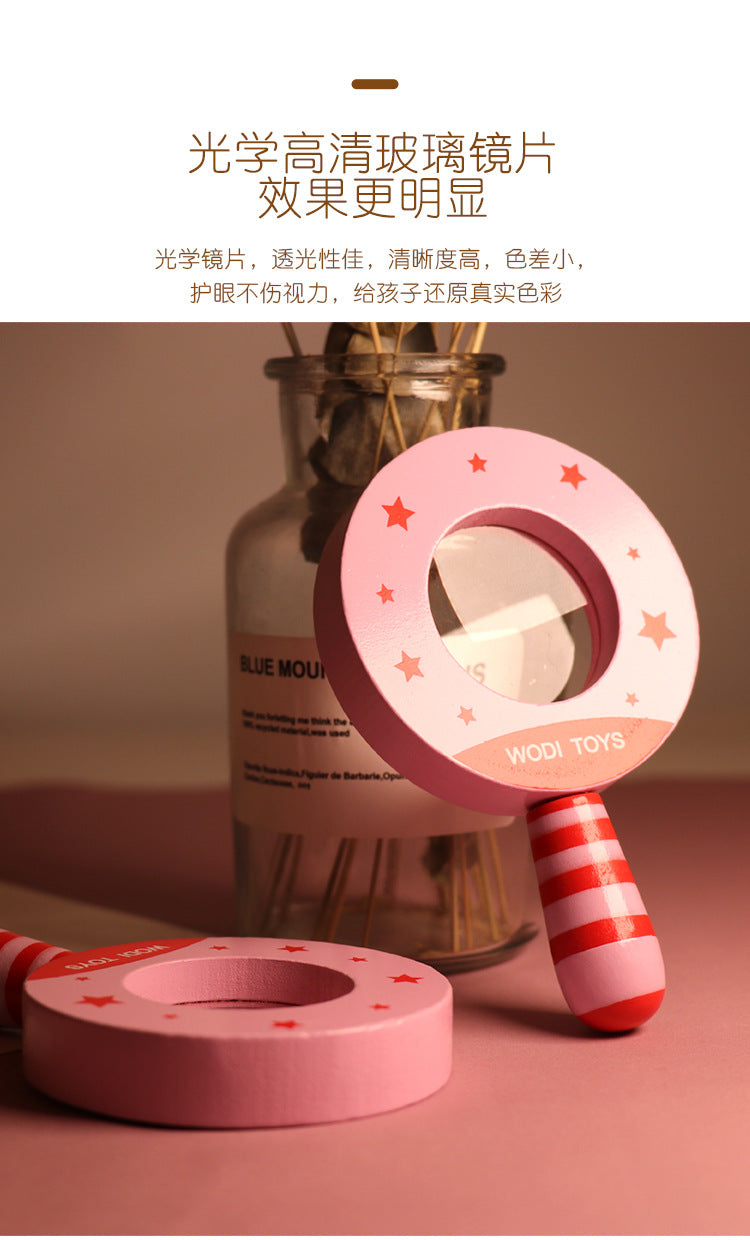 Kids Montessori Wooden Magnifying Glass Toy Clearance Sale 3 Years + - Little Kooma