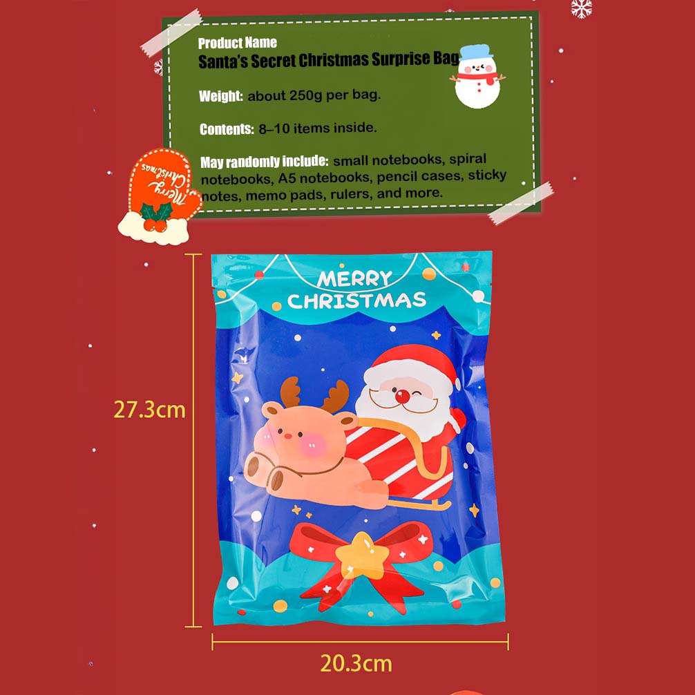Ready Stock Christmas Mystery Stationery Blind Bag Kids Gift Surprise Lucky Pack Goodie Bag