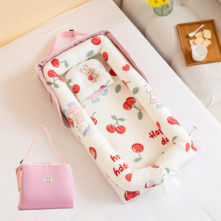 Baby Portable Foldable Cot Travel Bed Newborn Safety Bed Sleep By Your Side Baby Nest Lounger - Little Kooma