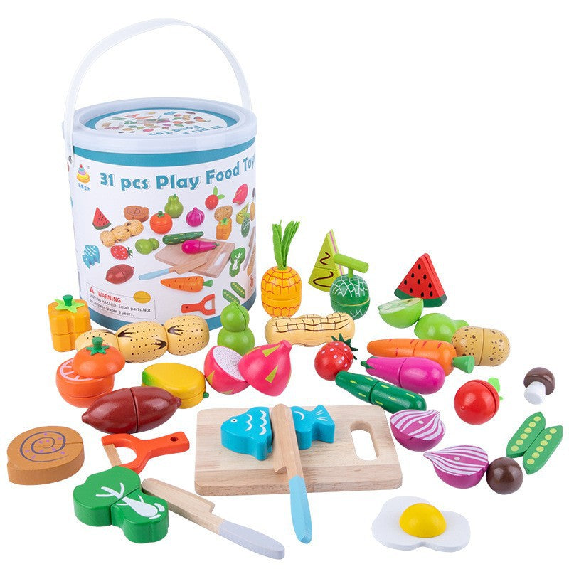 Kids Wooden Magnetic Vegetables Fruits Cut Clearance Sale 6 Years + - Little Kooma