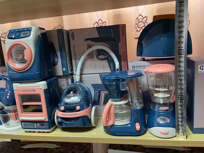 Kids Boys Girls Pretend Play Mini Household Appliances - Bread Machine Oven Coffee Machine Washing Machine Vacuum Cleaner Juicer Mixer - Little Kooma