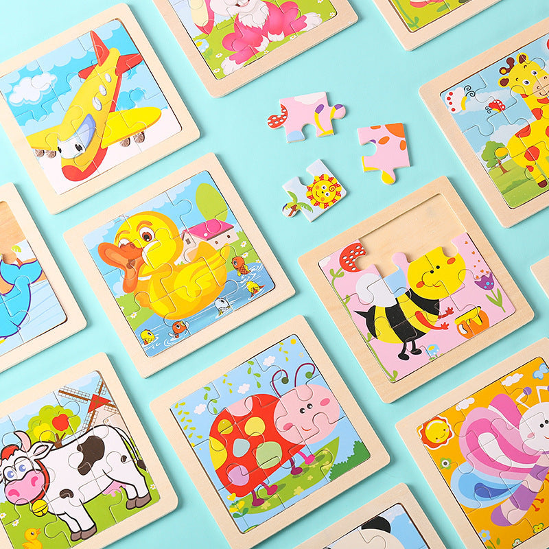Toddler Animal Vehicle Puzzles Educational Montessori Puzzles Toys Clearance Sale 3 Years + - Little Kooma