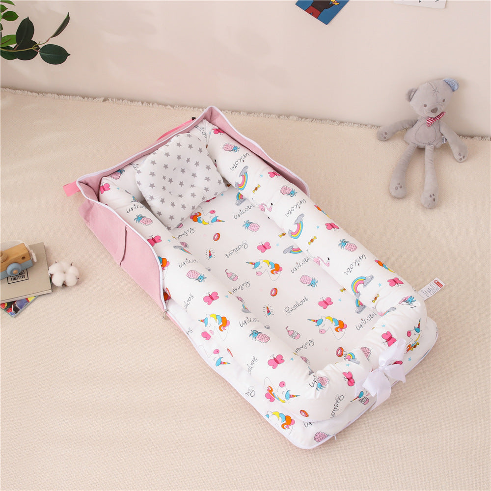 Baby Portable Foldable Cot Travel Bed Newborn Safety Bed Sleep By Your Side Baby Nest Lounger - Little Kooma