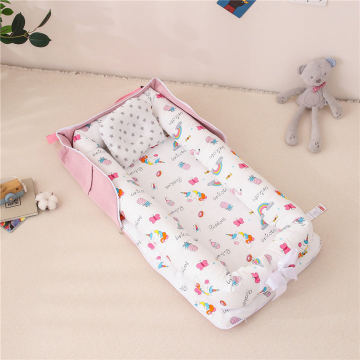 Baby Portable Foldable Cot Travel Bed Newborn Safety Bed Sleep By Your Side Baby Nest Lounger - Little Kooma