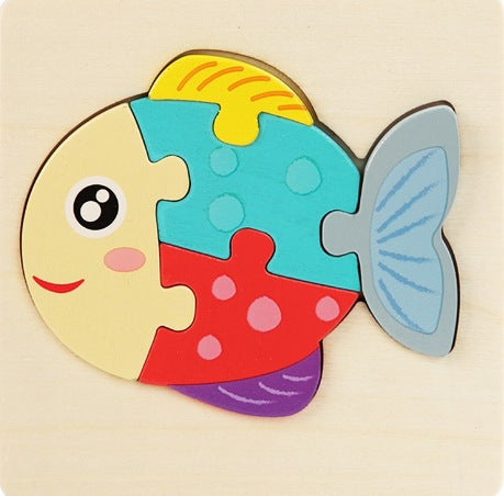 Wooden Toddler Animal Vehicle Puzzles w Handles Educational Montessori Puzzles Toys