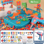Kids 461 Piece Set with Electric Drill Toy Kids Drill Sets Preschool & Toddler STEM Toy - Little Kooma