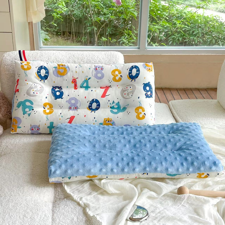 Baby Kids Double-sided Soothing Dotted Velvet Pillow - Little Kooma