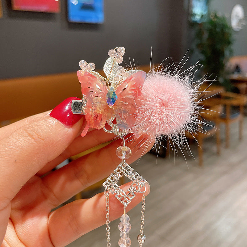 Chinese New Year CNY Baby kids Girl's Crystal Beads Head Clips Hair Accessories - Little Kooma