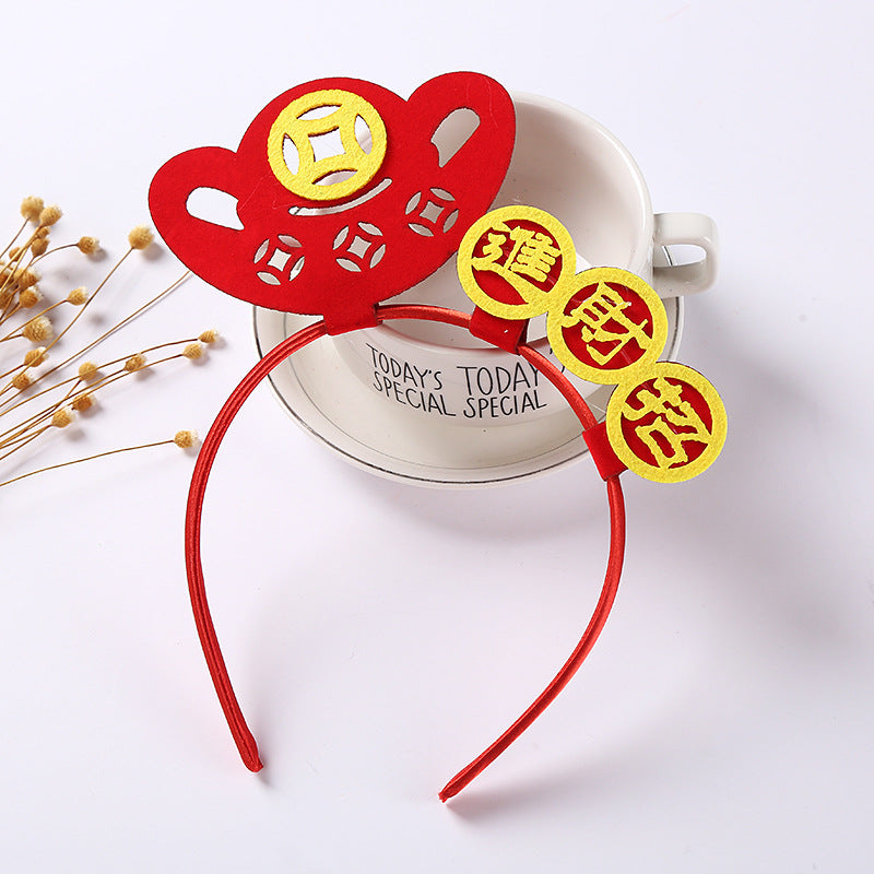 Chinese New Year CNY Red Kids Hair Accessories Headband - Little Kooma