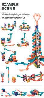 Baby & Kids Magnetic Tiles Building Blocks Set Early Educational Toy w LED Light 3 Years + - Little Kooma