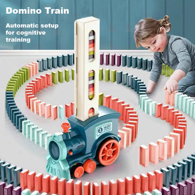 Kids Domino Train Domino Blocks Set Building And Stacking Toy Blocks Domino Set For 3 Year + Toys Boys Girls Creative Gifts For Kids - Little Kooma