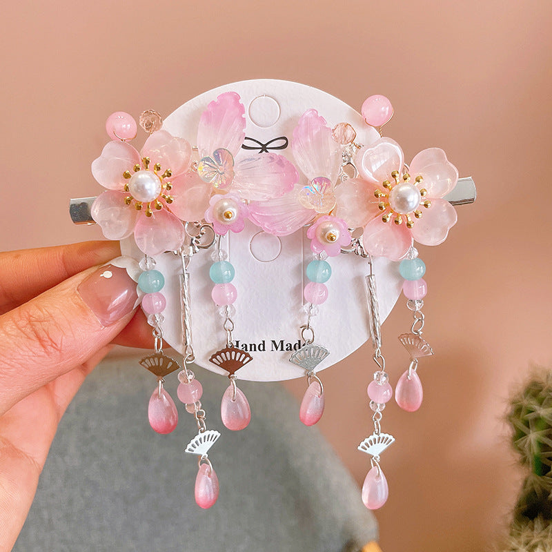Singapore Souvenir Gift Chinese New Year CNY Baby kids Girl's Crystal Beads Head Clips Hair Accessories - Little Kooma