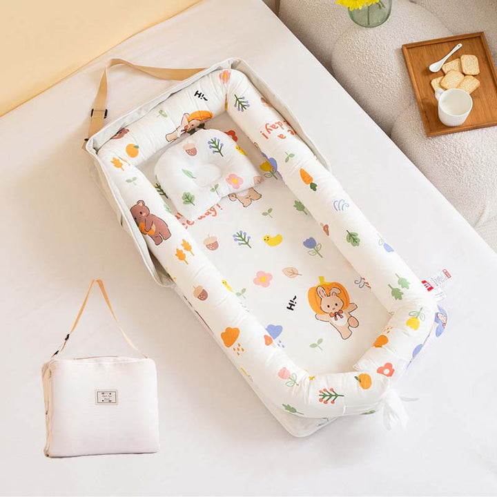 Baby Portable Foldable Cot Travel Bed Newborn Safety Bed Sleep By Your Side Baby Nest Lounger - Little Kooma
