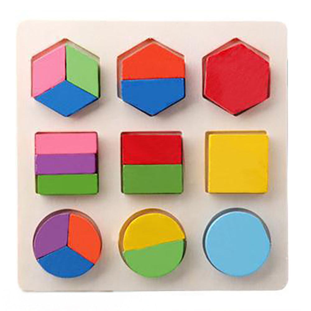 Wooden Geometric Shape Puzzle Board Educational Montessori Puzzles Toys Clearance Sale 3 Years +