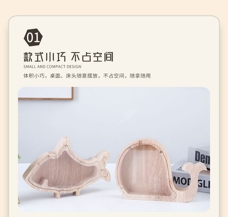 Wooden Cartoon Alphabet Piggy Bank Clearance Sale 3 Years + - Little Kooma