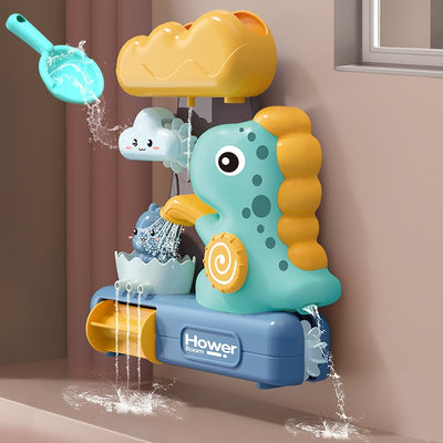 Baby Toddler Kids Wall Bathtub Mounted Dinosaur Bath Toy Set w Suction Cups 3 Years + - Little Kooma