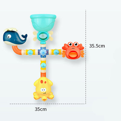 Baby Toddler Kids Wall Bathtub Mounted Whale Crab Giraffe Bath Toy Set w Suction Cups 3 Years + - Little Kooma
