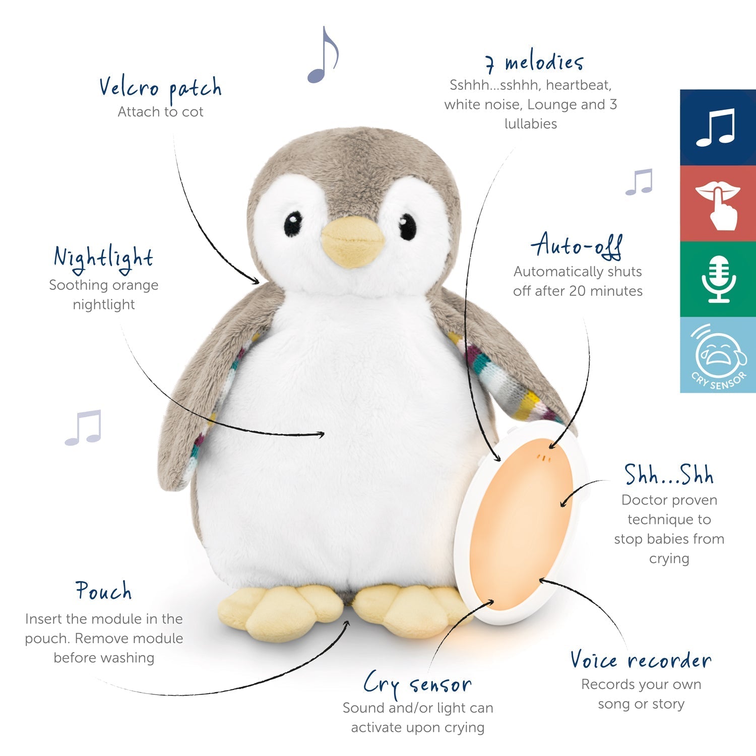 Sound Machine with Nightlight and Voice - Bruno / Phoebe - Little Kooma