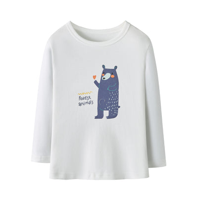 Baby Kids Pajamas Bear Top n Stripe Pants Set - Little Kooma