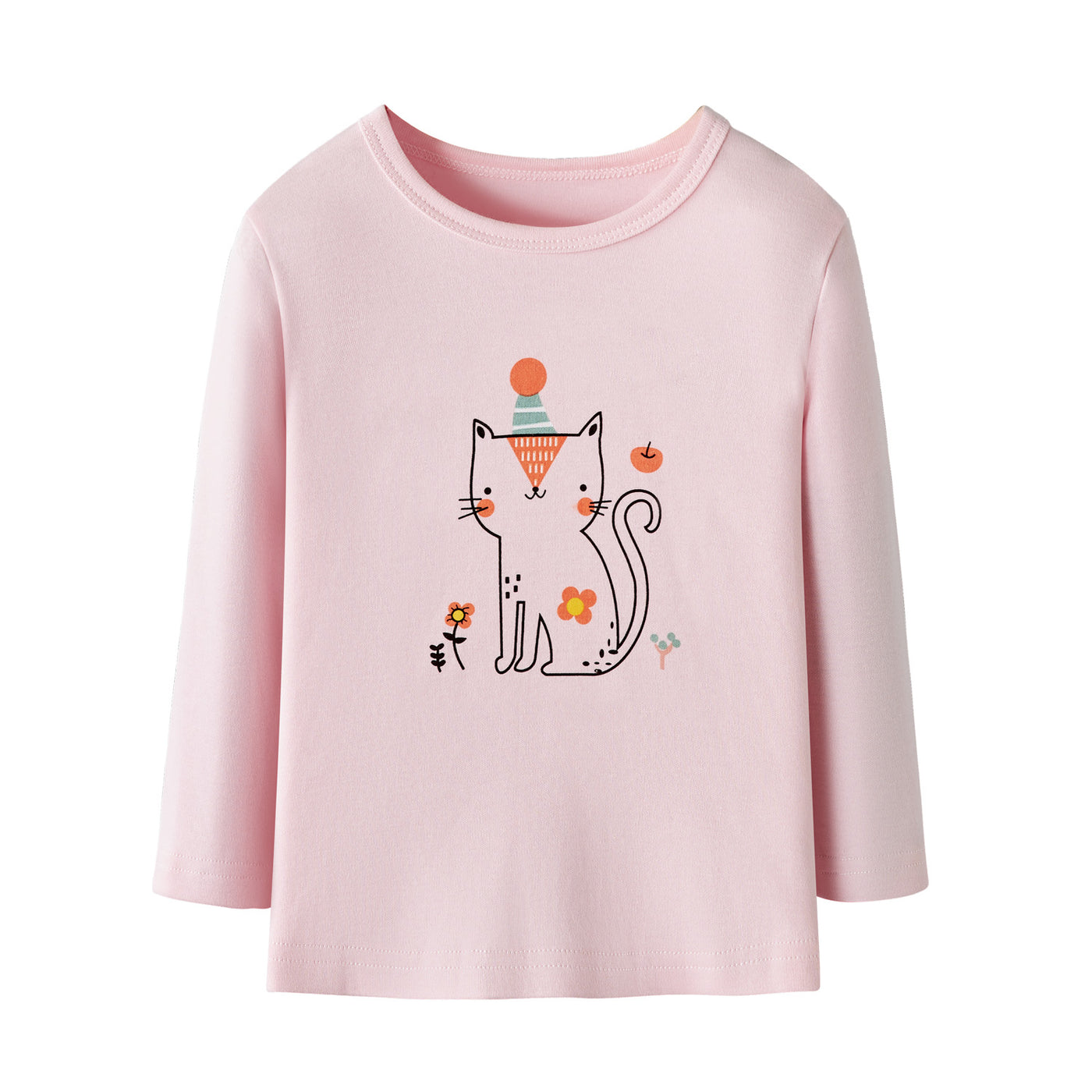 Baby Kids Pajamas Cat Top n Stripe Pants Set - Little Kooma