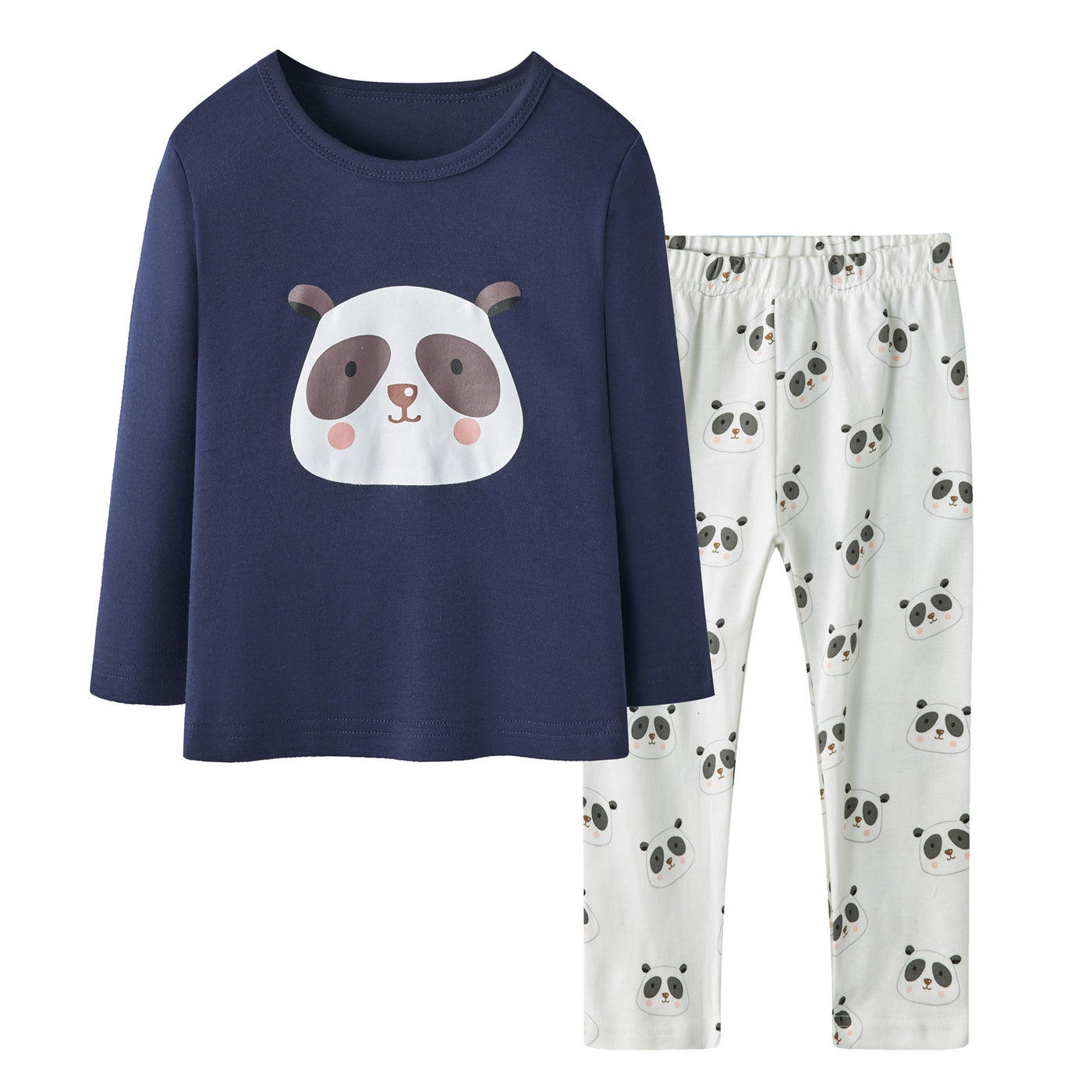 Baby Kids Pajamas Panda Top n Stripe Pants Set - Little Kooma