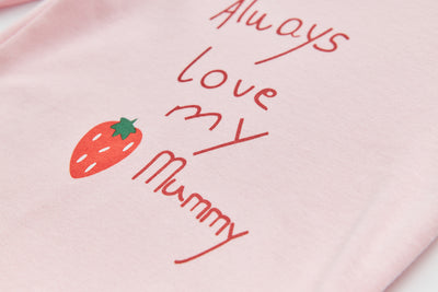 Baby Kids Pajamas Strawberry Top n Pants Set Always Love My Mummy - Little Kooma