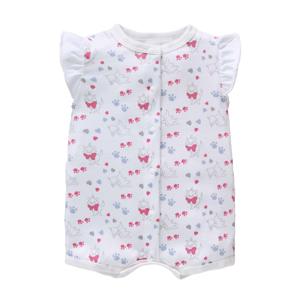 Baby Girl Pink Bowtie Cat Romper - Little Kooma