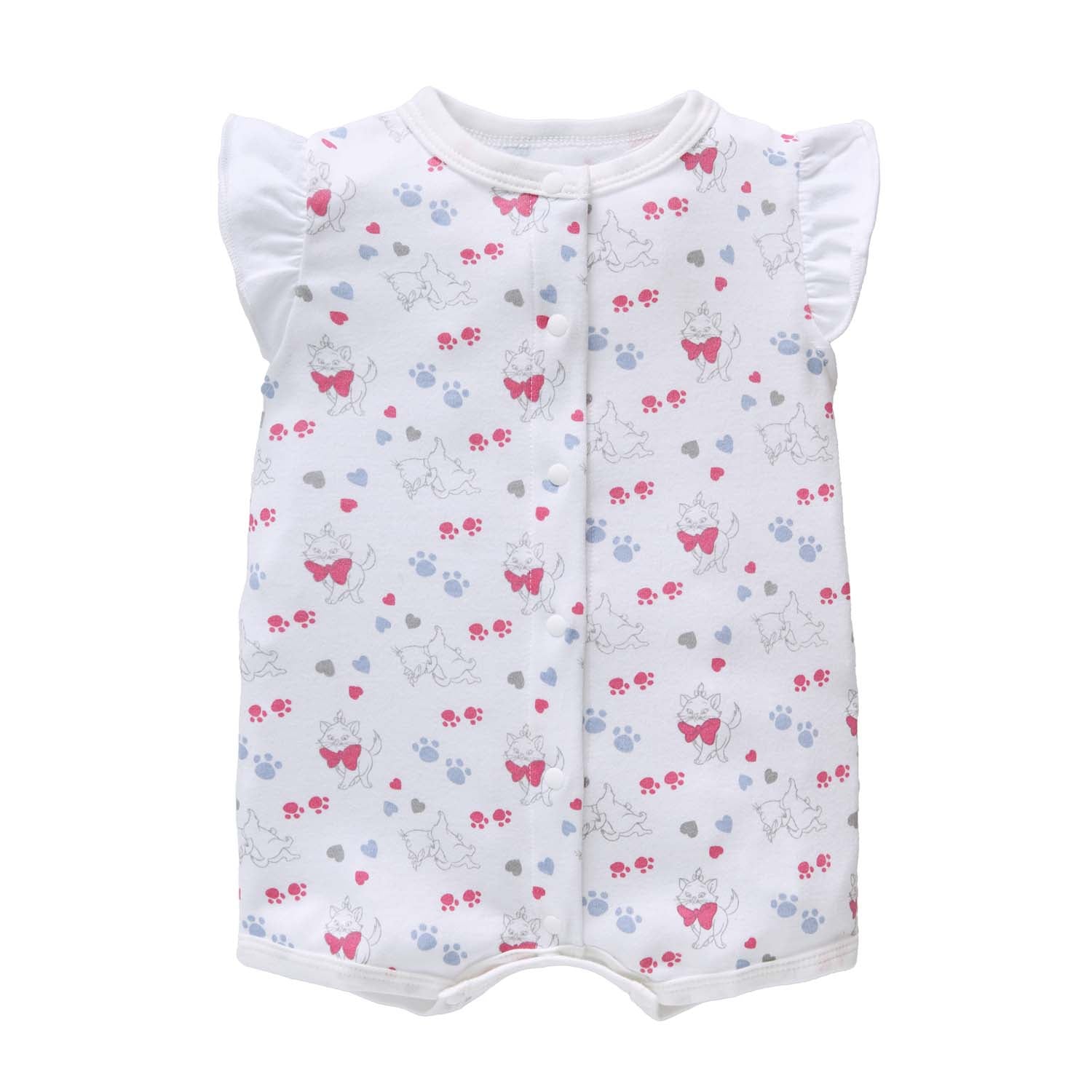 Baby Girl Pink Bowtie Cat Romper - Little Kooma