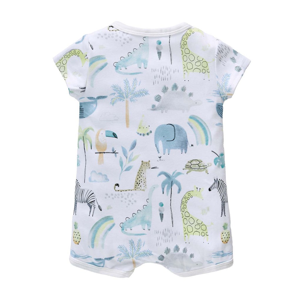 Baby Boy Giraffe Elephant Zebra Romper - Little Kooma