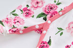 Baby Cotton Sleepsuit Pink Flowers All In One Jumpsuit Feet Cover - Little Kooma
