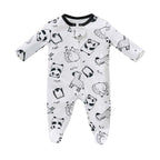 Baby Boy Cotton Sleepsuit Elephant Panda Giraffe Two Way Zipper All In One Jumpsuit - Little Kooma