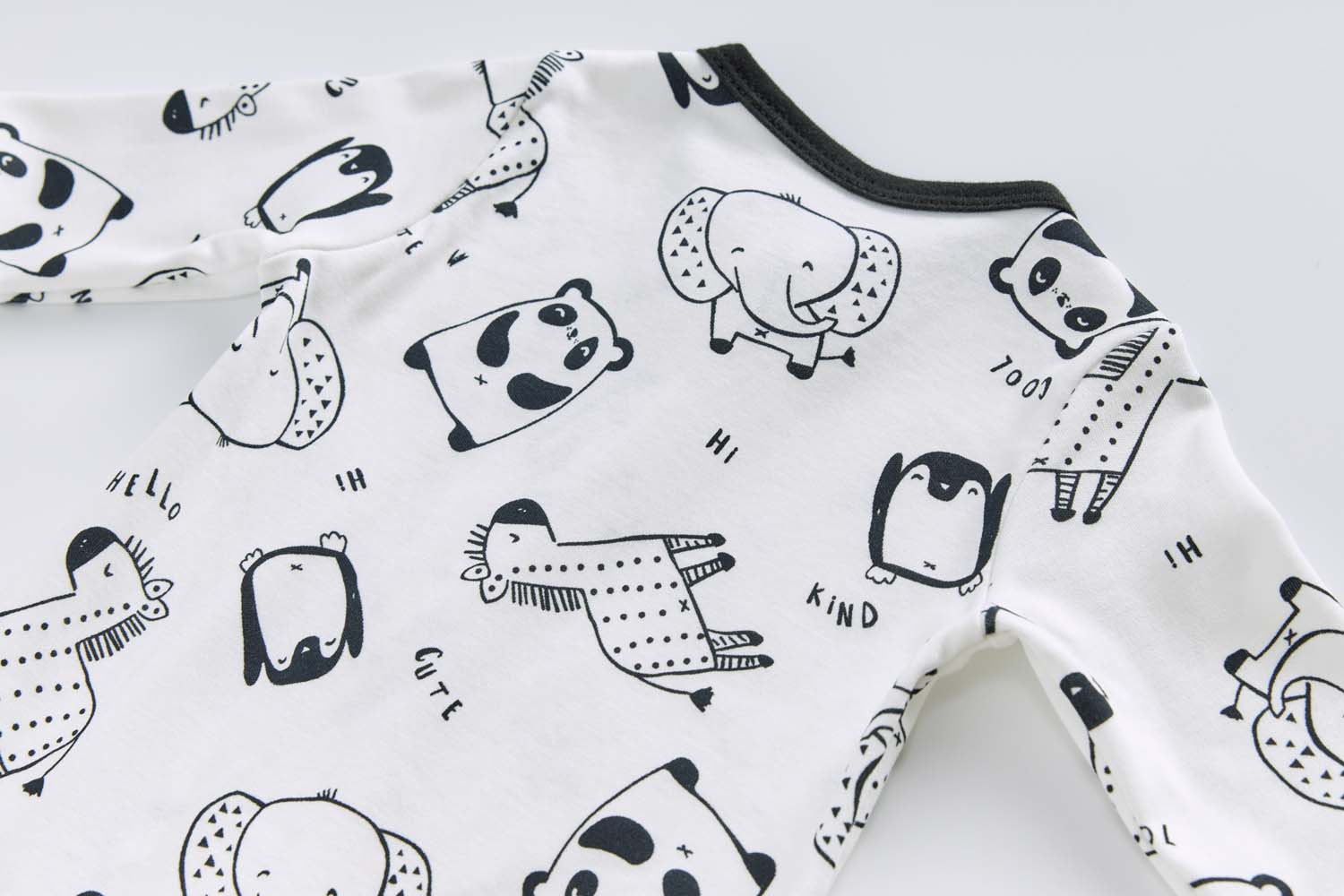 Baby Boy Cotton Sleepsuit Elephant Panda Giraffe Two Way Zipper All In One Jumpsuit - Little Kooma