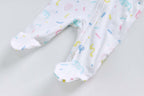 Baby Cotton Sleepsuit Colorful Sprinkles Two Way Zipper All In One Jumpsuit Feet Cover - Little Kooma